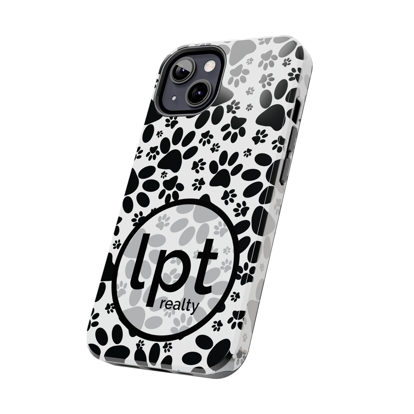 LPT Realty Logo -  Stealthy Tracks: Black Animal Paw Prints Iphone Tough Phone Case