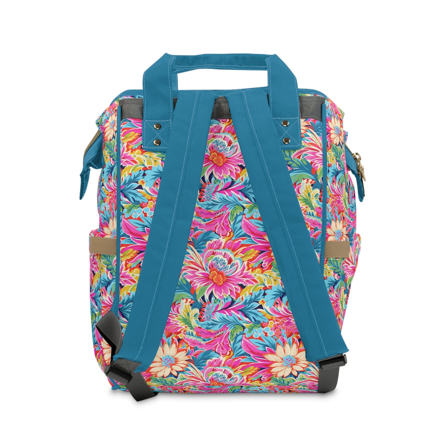 Coastal Summer Blooms: Bright Floral Watercolors in Coastal Hues Multifunctional Diaper Backpack