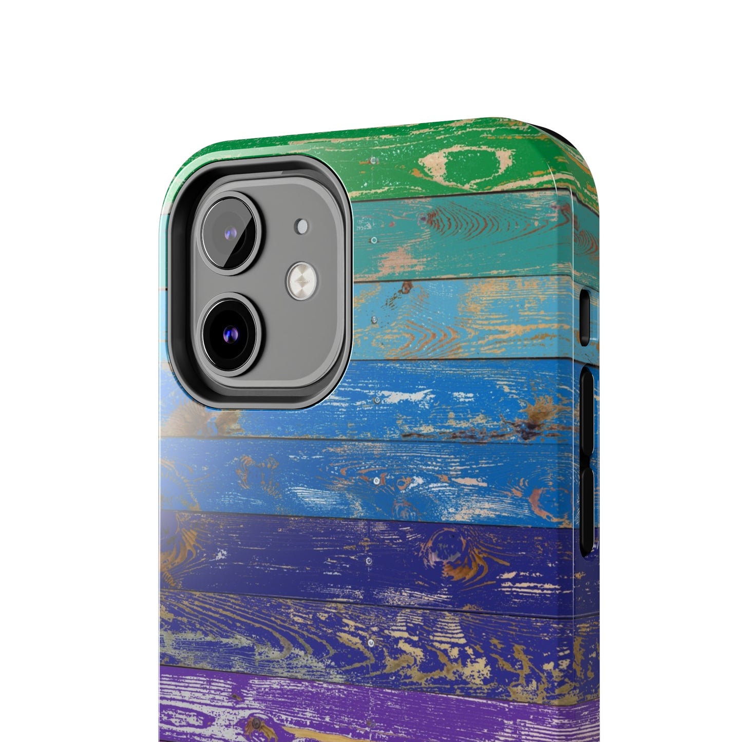 Rainbow Wood Planks Iphone Tough Phone Case