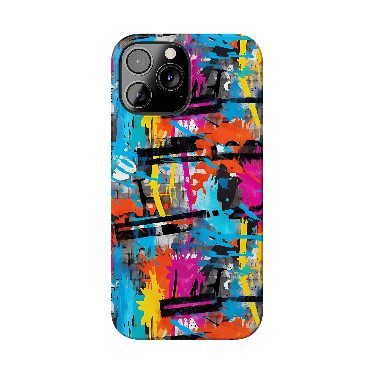 Rainbow Color Abstract Graffiti Design Iphone 15-12 Slim Phone Case