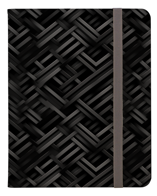 Modern Woven Maze Sleek Black Geometric Pattern Ipad Pro 11 & Pro 12.9 Protective Case and Pencil Holder