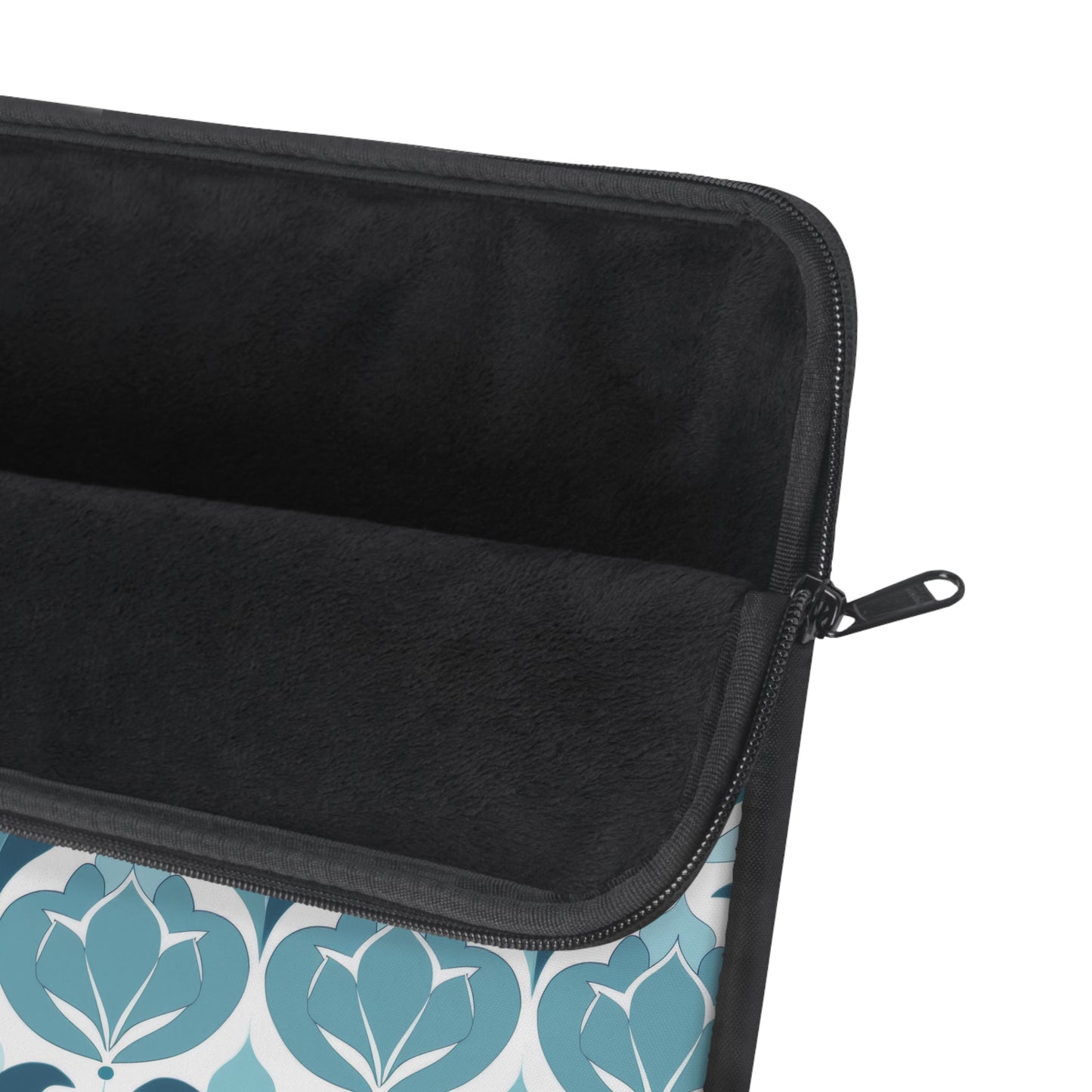 Serene Floral Pattern in Shades of Aqua and Teal, Forming Graceful Botanical Motifs Laptop or Ipad Protective Sleeve 3 Sizes Available