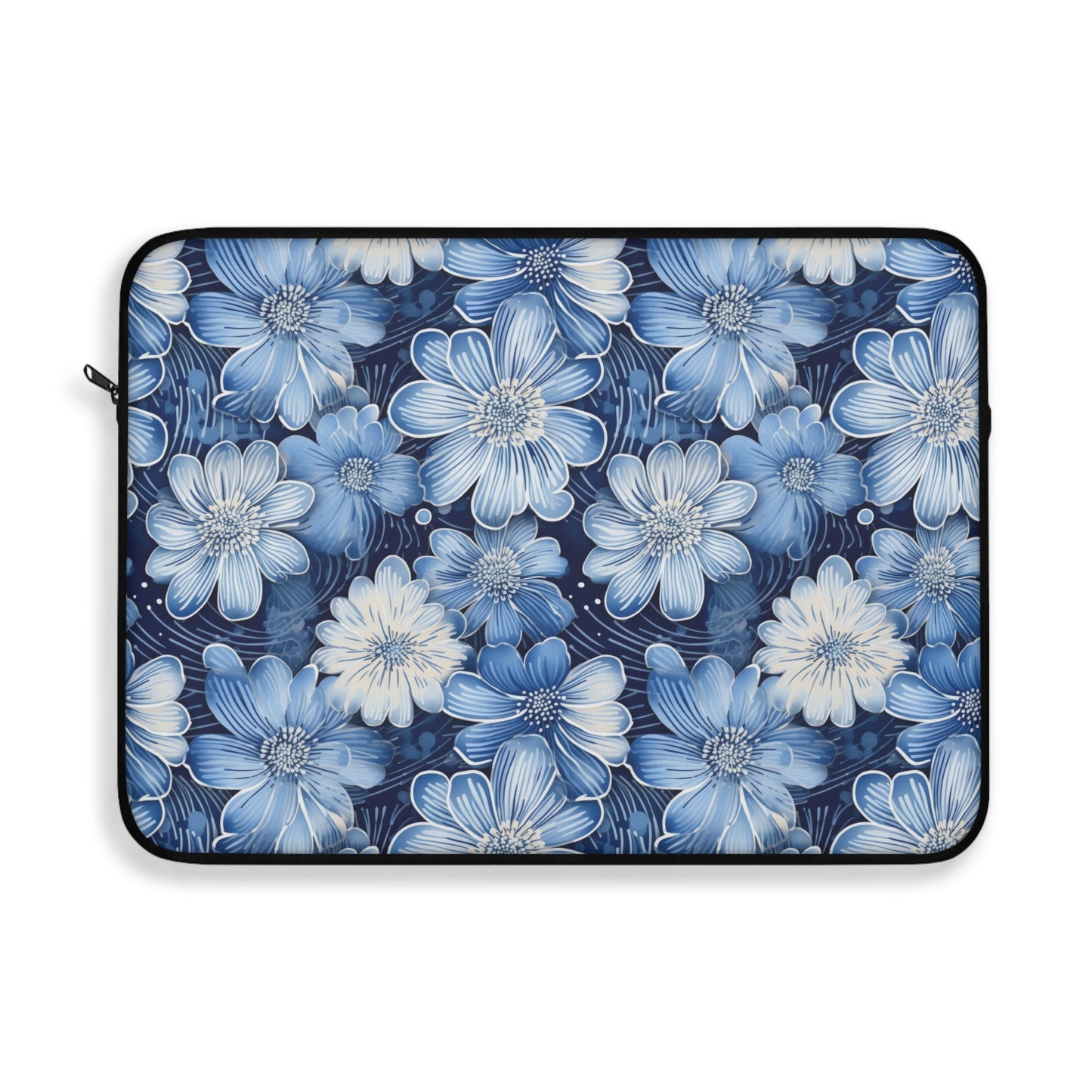 Watercolor Blossom in Blue and White Laptop or Ipad Protective Sleeve 3 Sizes Available