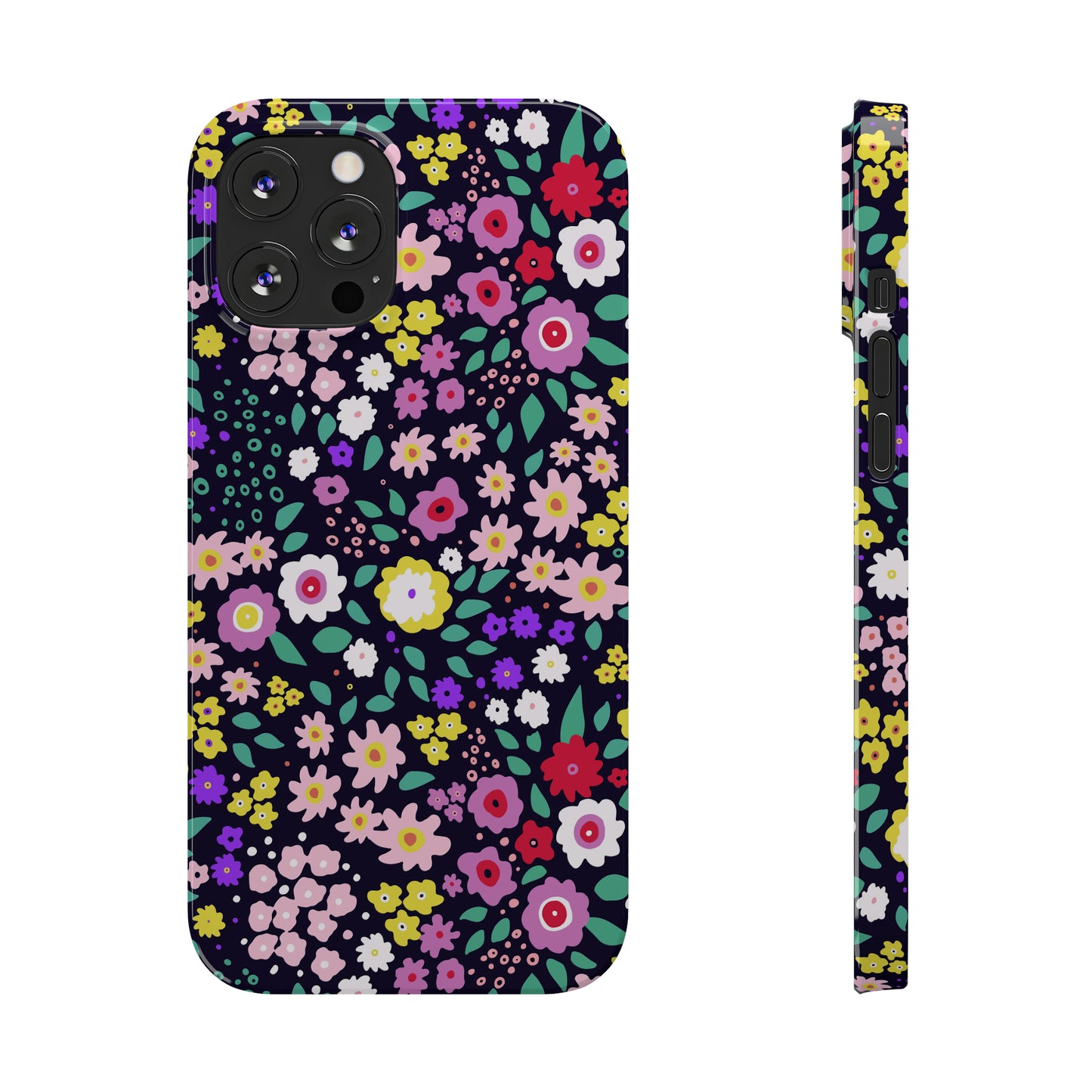 Tiny Colorful Flowers Iphone 15-12 Slim Phone Case