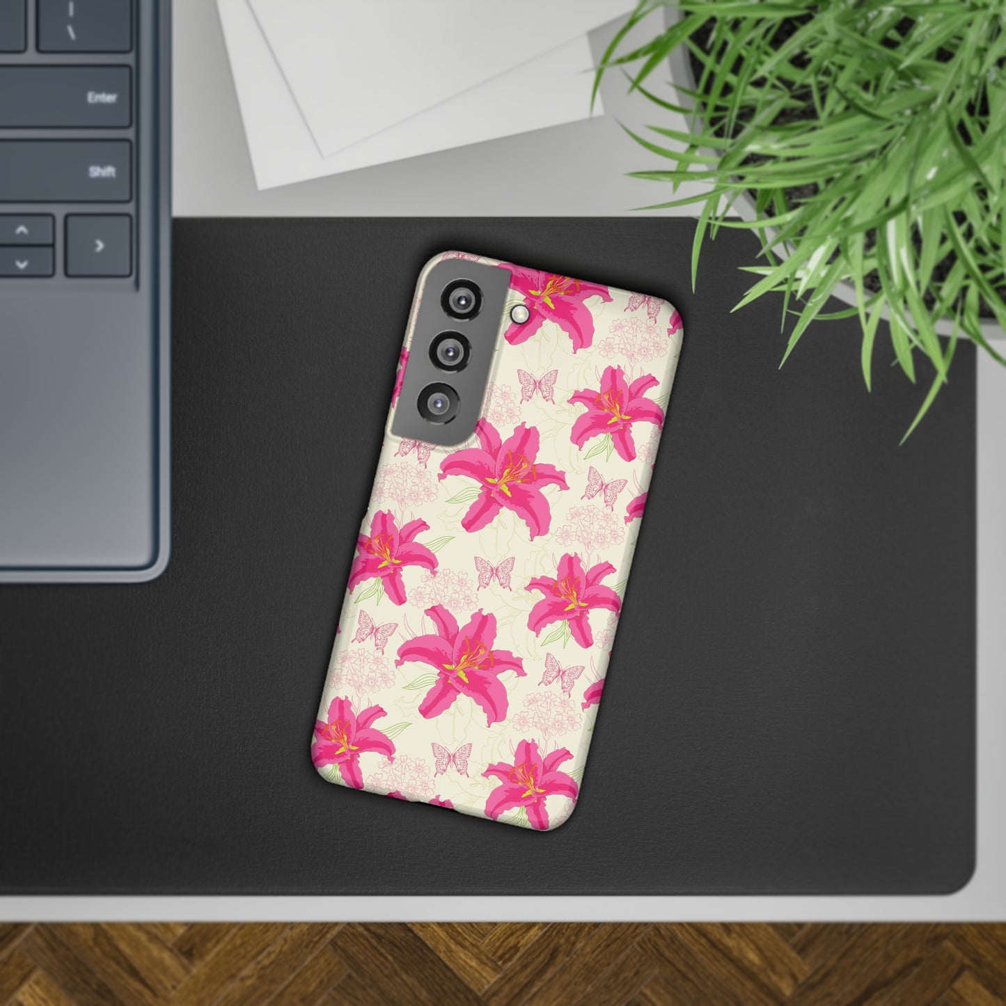 Large Lilies and Butterflies Samsung Slim Cases