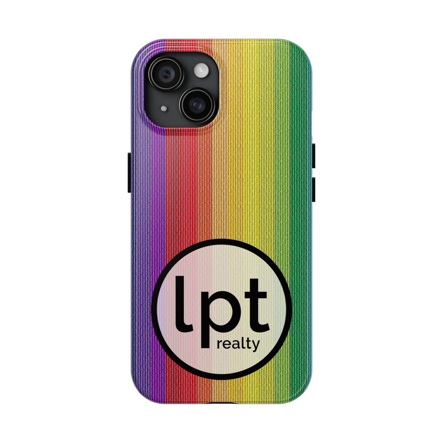 LPT Realty Logo -  Rainbow Stripe Design Iphone Tough Phone Case