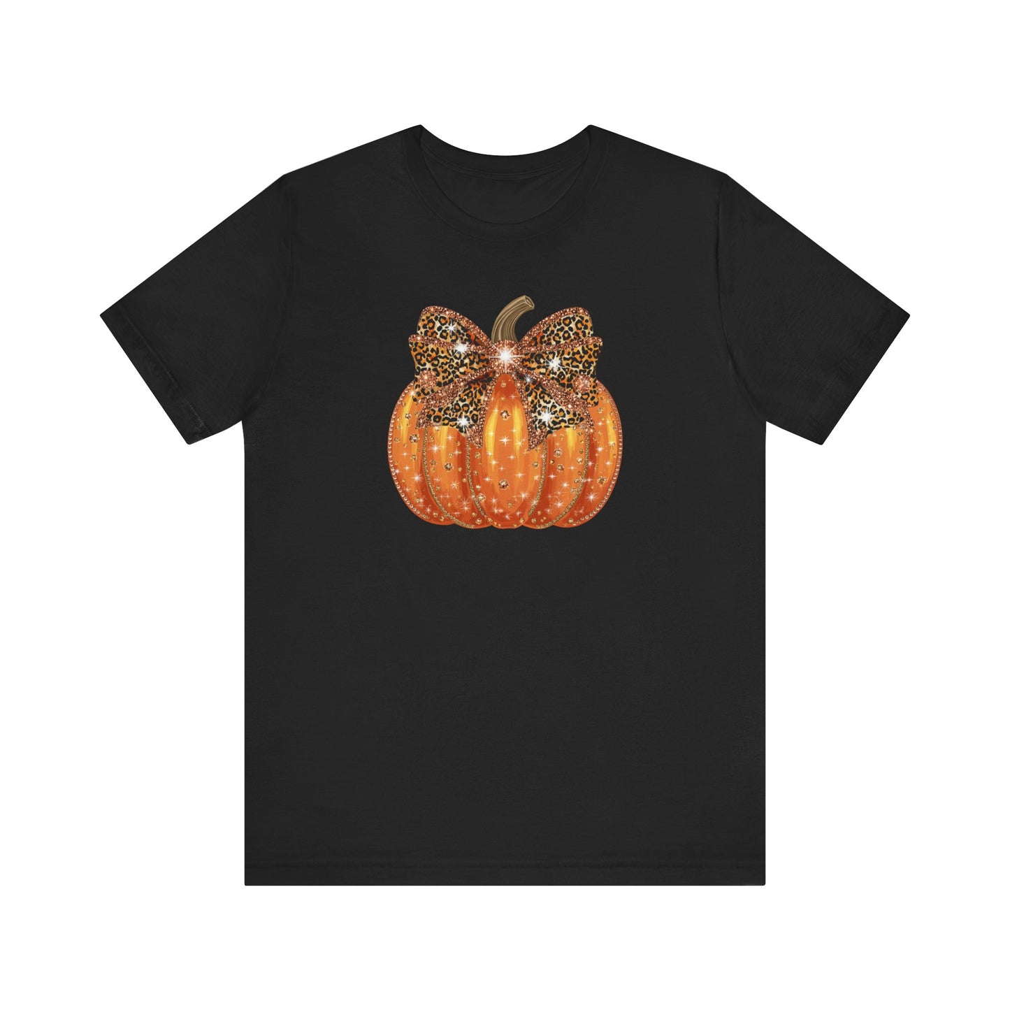 Coquette Glitter Pumpkin Fall Theme Jersey Short Sleeve T-shirt
