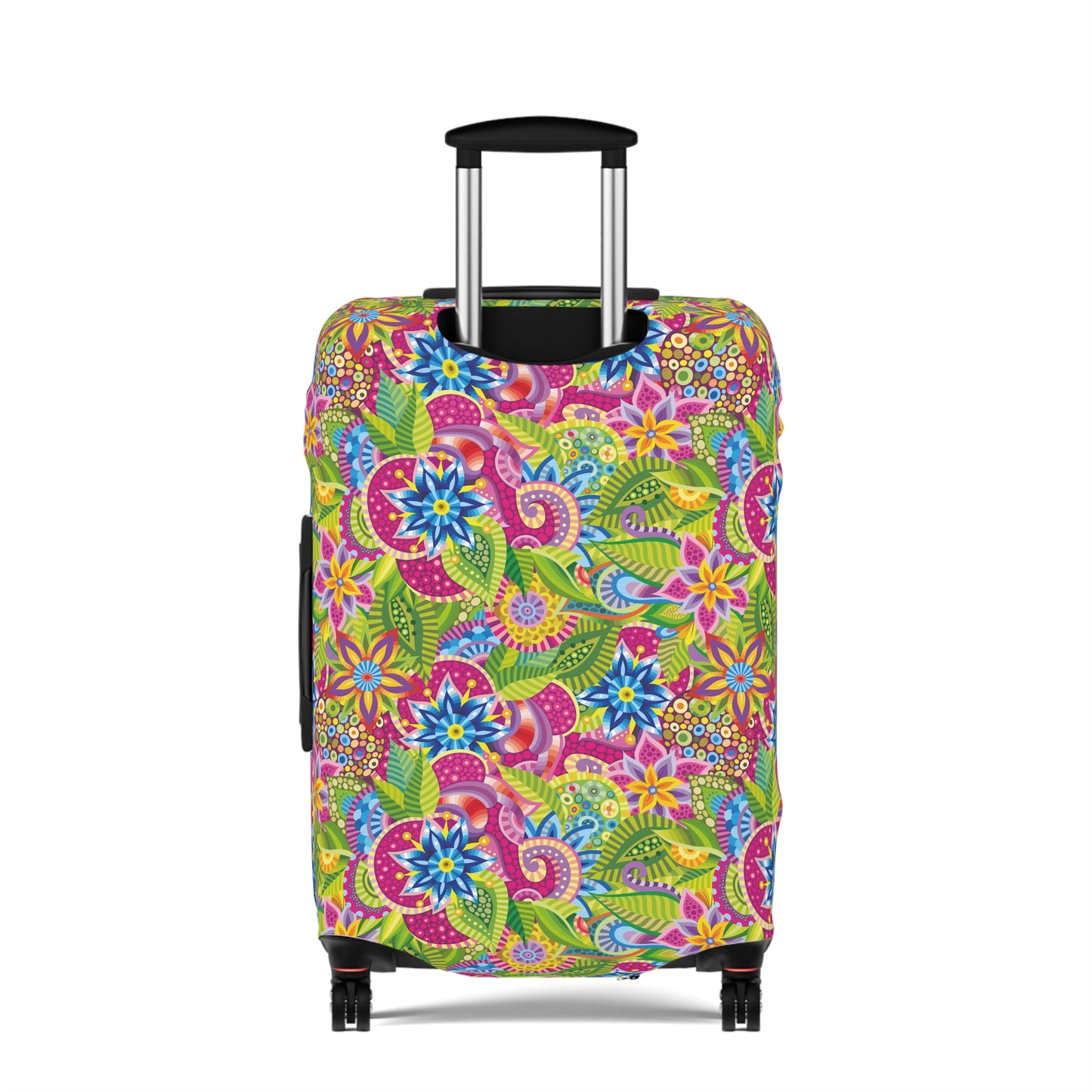 Vibrant Array of Abstract Flowers and Paisley in Rainbow Hues - Luggage Protector and Cover 3 Sizes