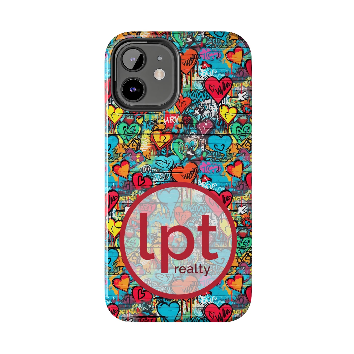 LPT Realty Logo -  Street Art Graffiti Hearts Design Iphone Tough Phone Case