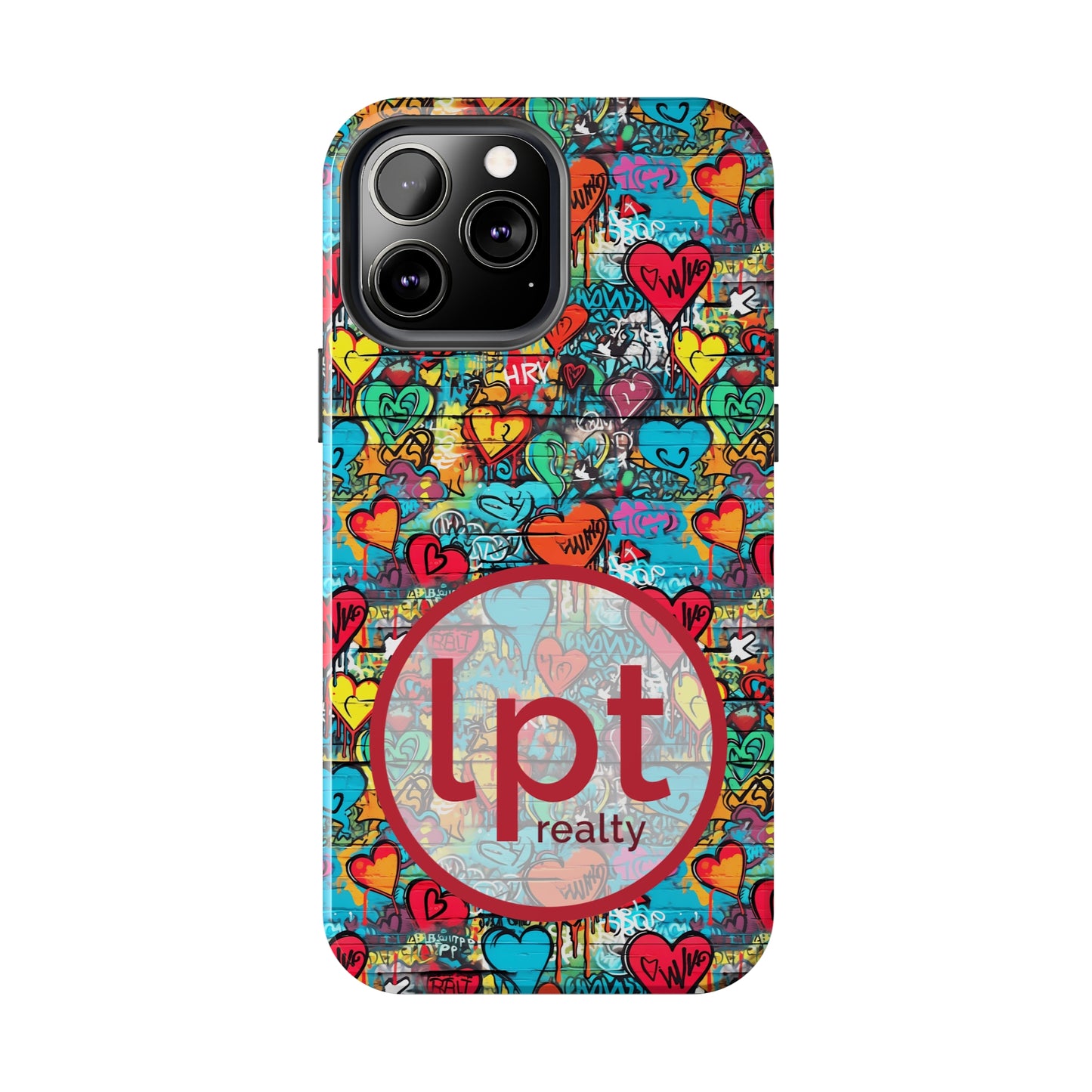 LPT Realty Logo -  Street Art Graffiti Hearts Design Iphone Tough Phone Case