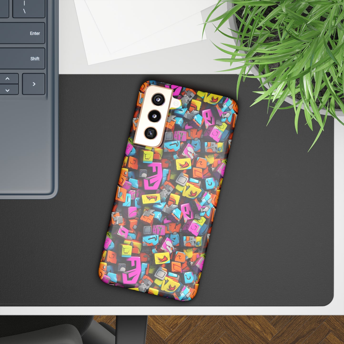 3D Abstract Colorful Block Design Samsung Slim Cases