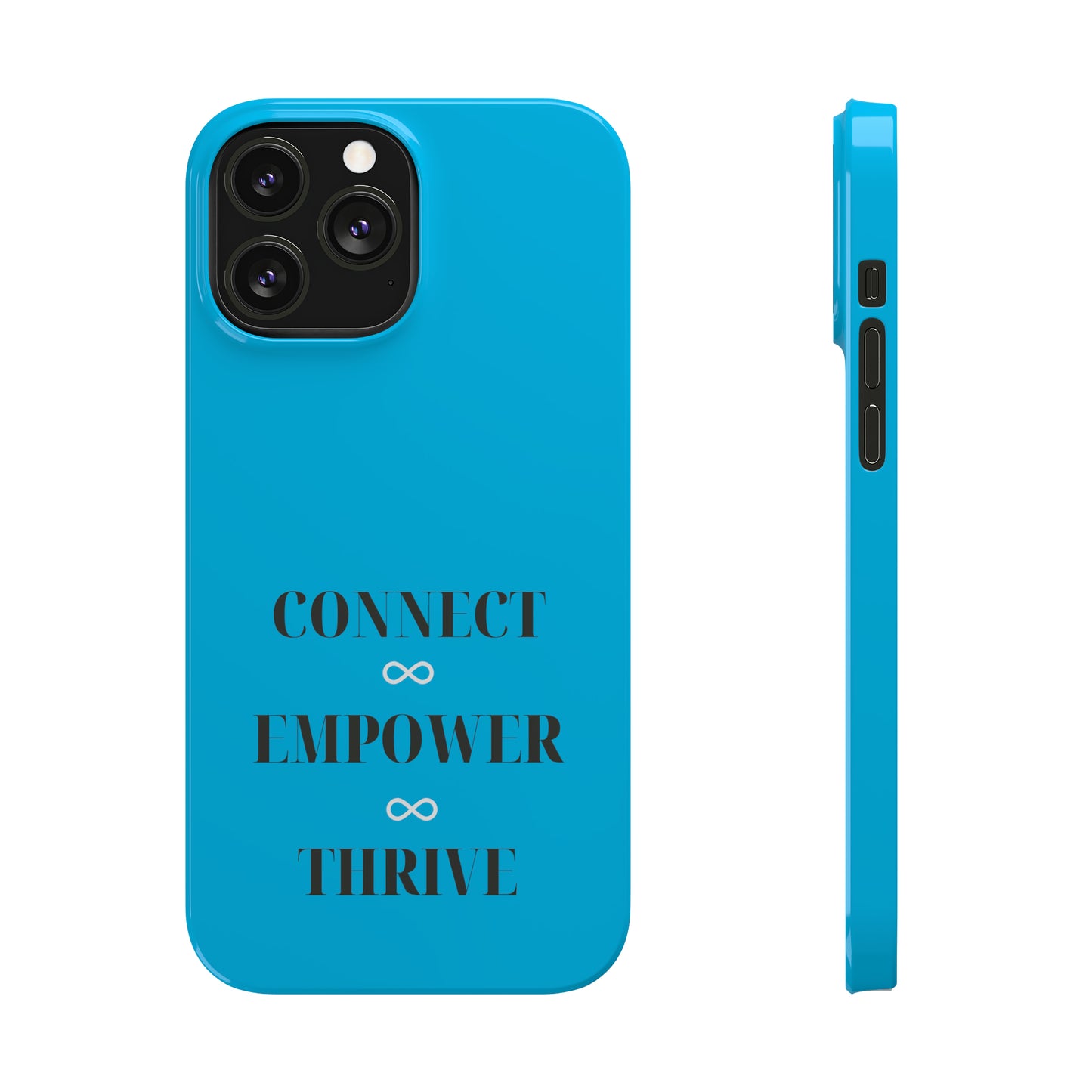 Blue with Connect Empower Thrive Iphone 15-12 Slim Phone Case