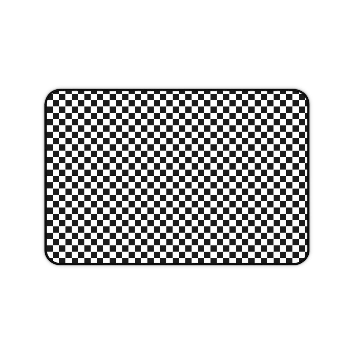 Speedway Style: Checkered Racing Pattern in Black and White Desk Mat Extended Gaming Mouse Pad 3 Sizes