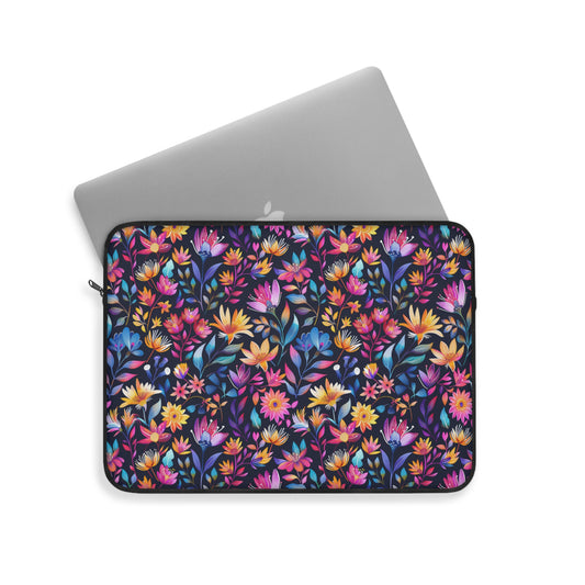 Enchanted Night Garden of Floral Bliss Laptop or Ipad Protective Sleeve 3 Sizes Available