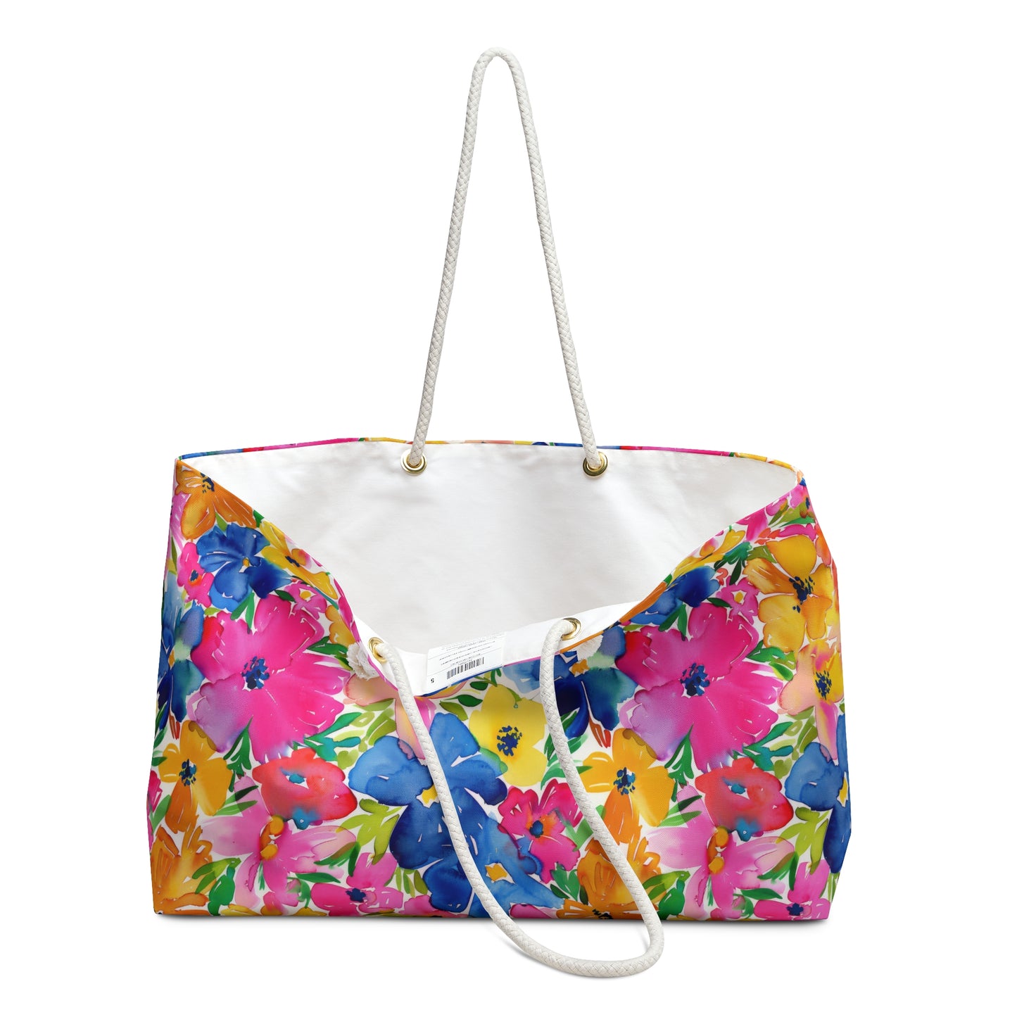 Springtime Kaleidoscope: Multi-color Watercolor Blossoms in Bloom  Oversized Weekender Bag