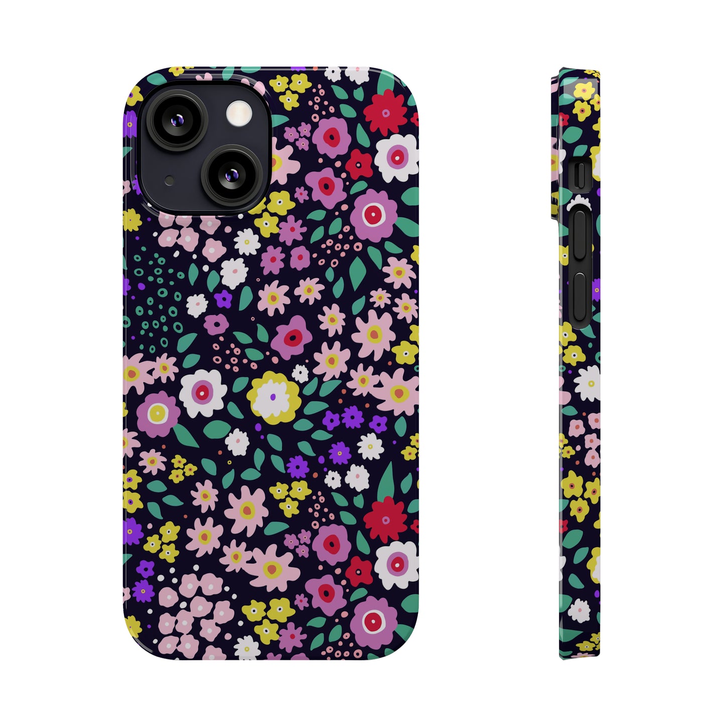 Tiny Colorful Flowers Iphone 15-12 Slim Phone Case