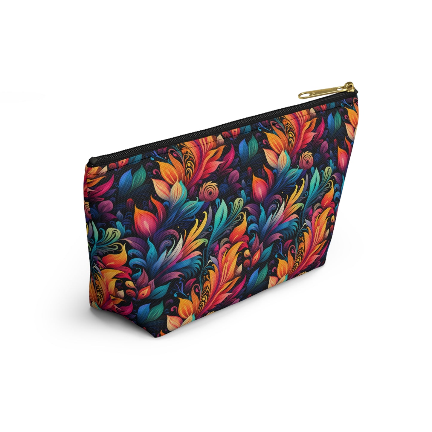 Mystical Neon Flowers and Leaves  - Makeup & Accessory Bag 2 Sizes