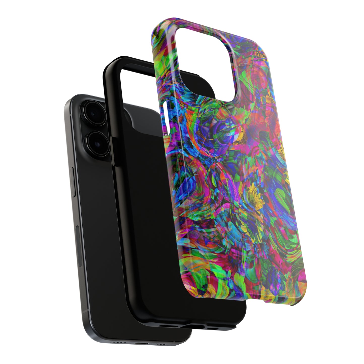 Rainbow Swirls Design Iphone Tough Phone Case