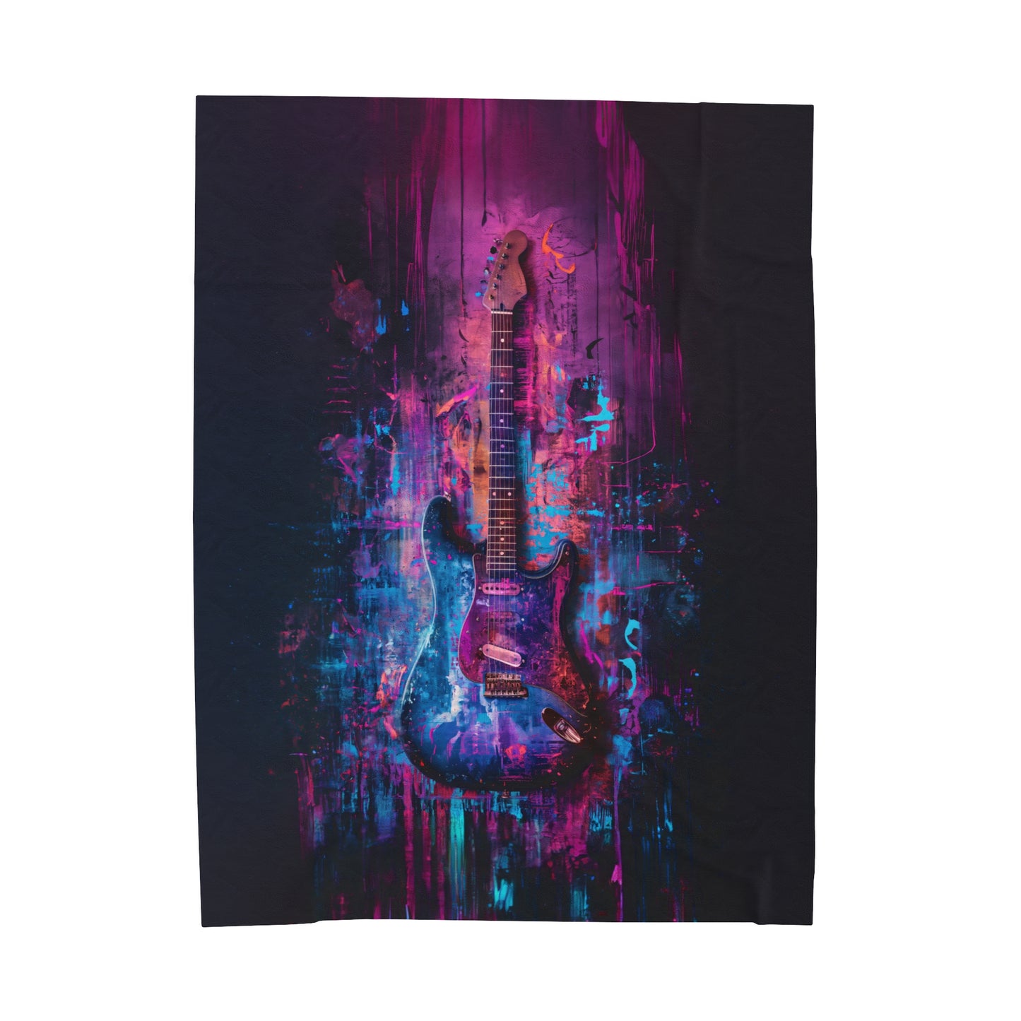 Rocking in the Purple Haze: Electric Guitar Vibes Velveteen Plush Blanket 3 Sizes