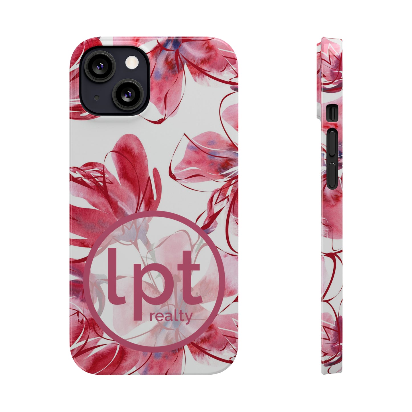 LPT Realty Logo -  Large Pink Flower Iphone 15-12 Slim Phone Case