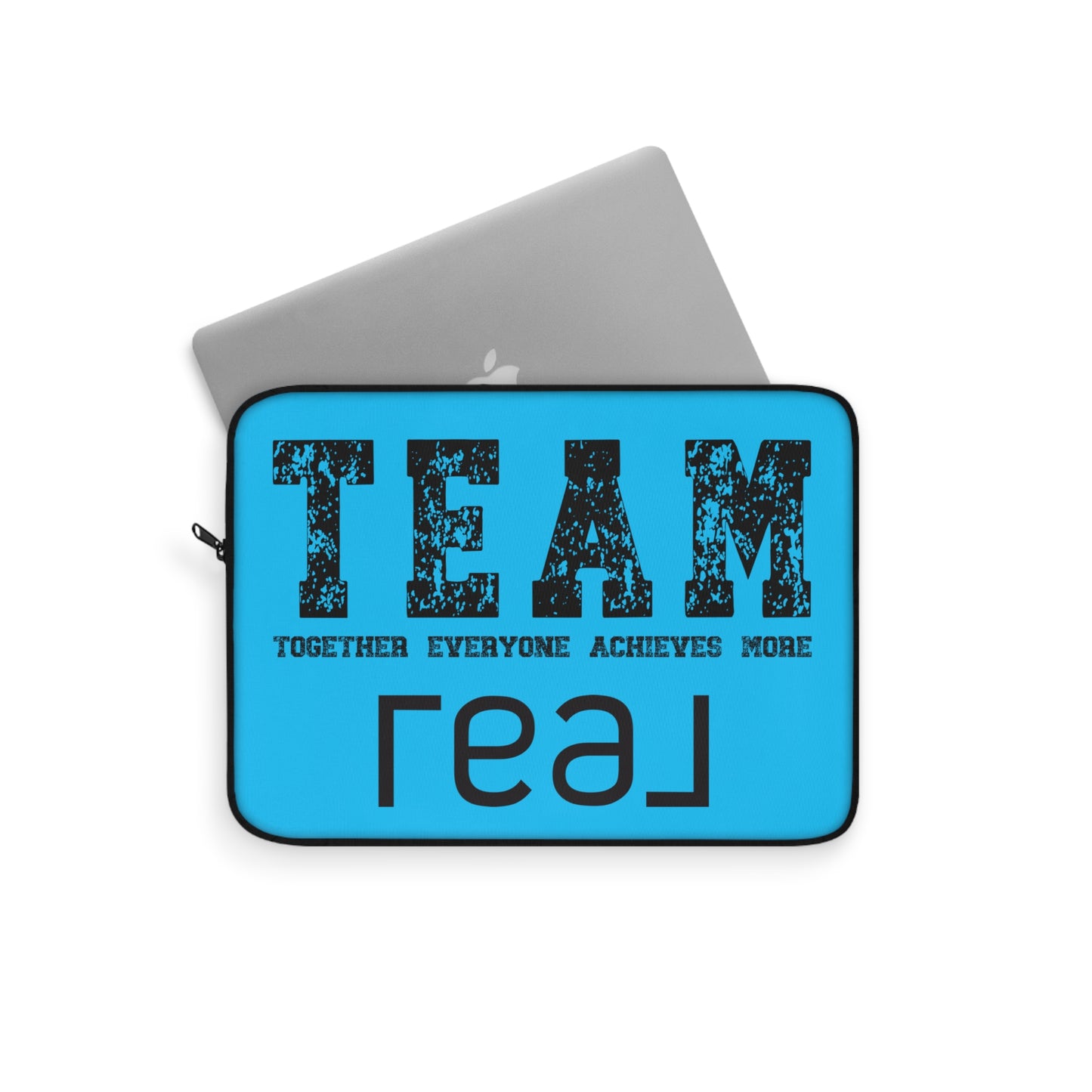 REAL TEAM Together Everyone Achieves More Blue & Black Laptop or Ipad Protective Sleeve 3 Sizes