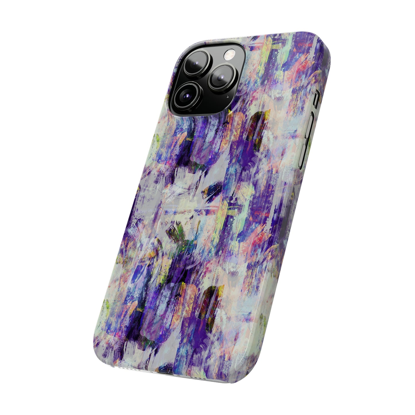 Purple Spring Painted Abstract Iphone 15-12 Slim Phone Case