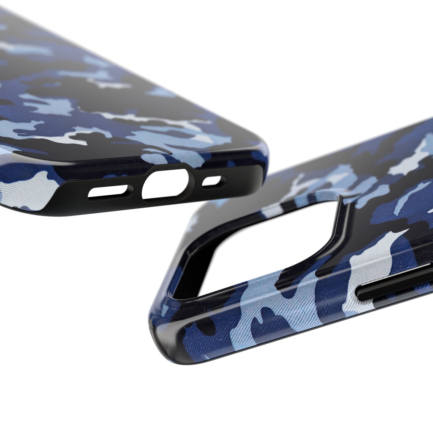 Deep Sea Concealment: Navy Blue Camouflage Iphone Tough Phone Case