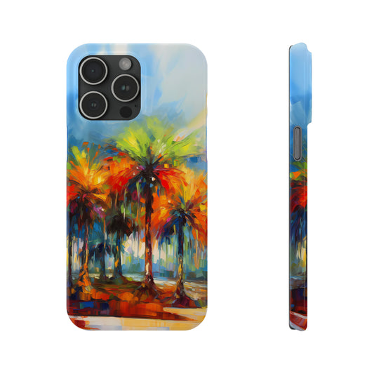 Dynamic Palmettos Abstract Depiction of South Carolina's Iconic Trees Iphone 15-12 Slim Phone Case