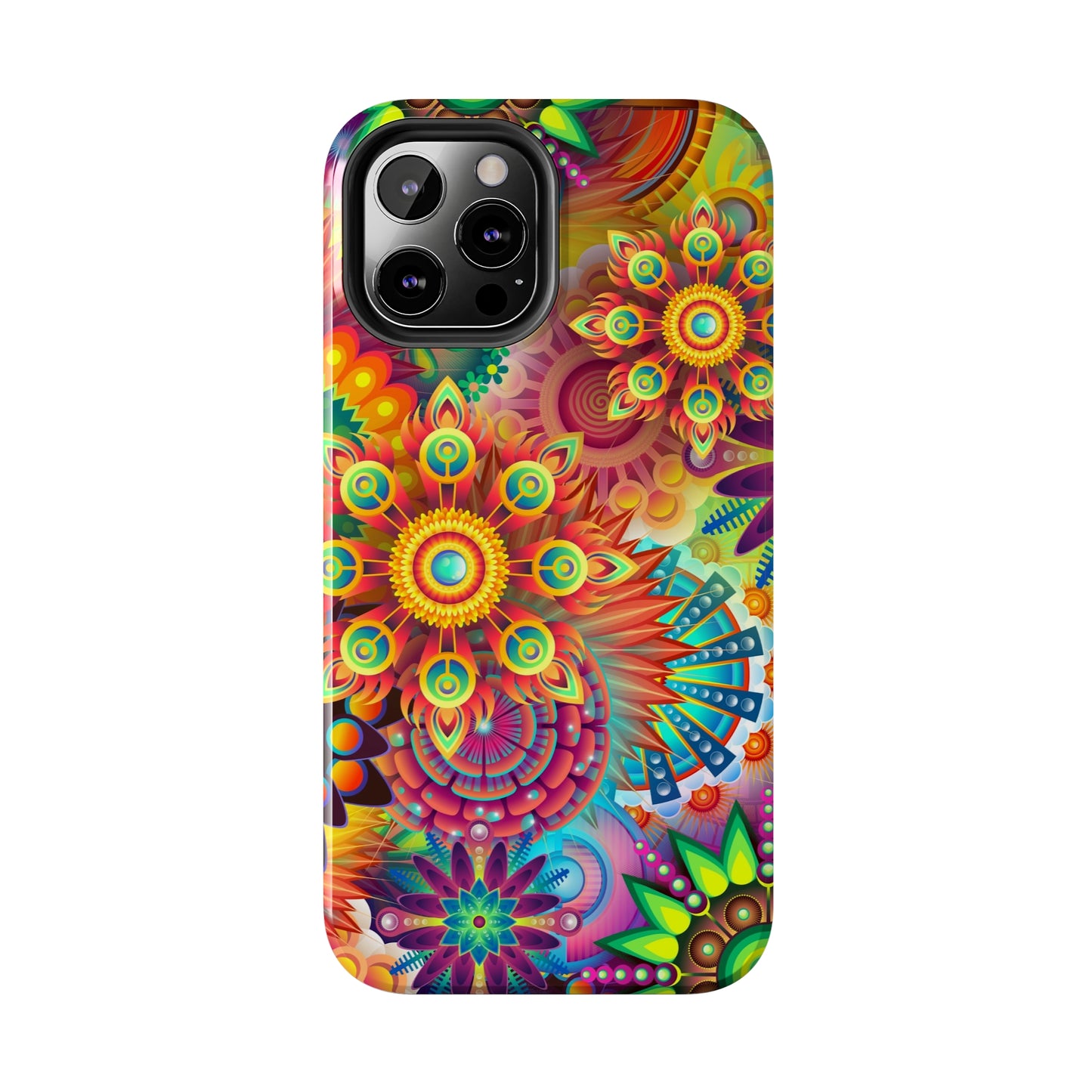 Rainbow Flower Power Design Iphone Tough Phone Case