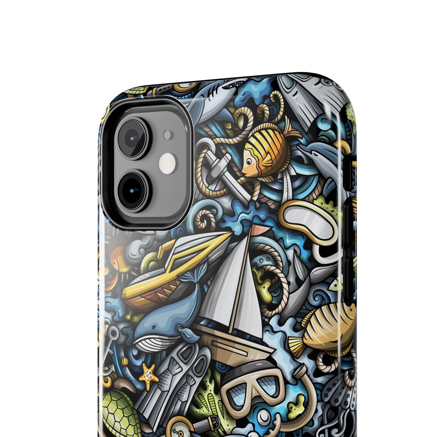 Sailing & Scuba Diving Fun Cartoon Design Iphone Tough Phone Case