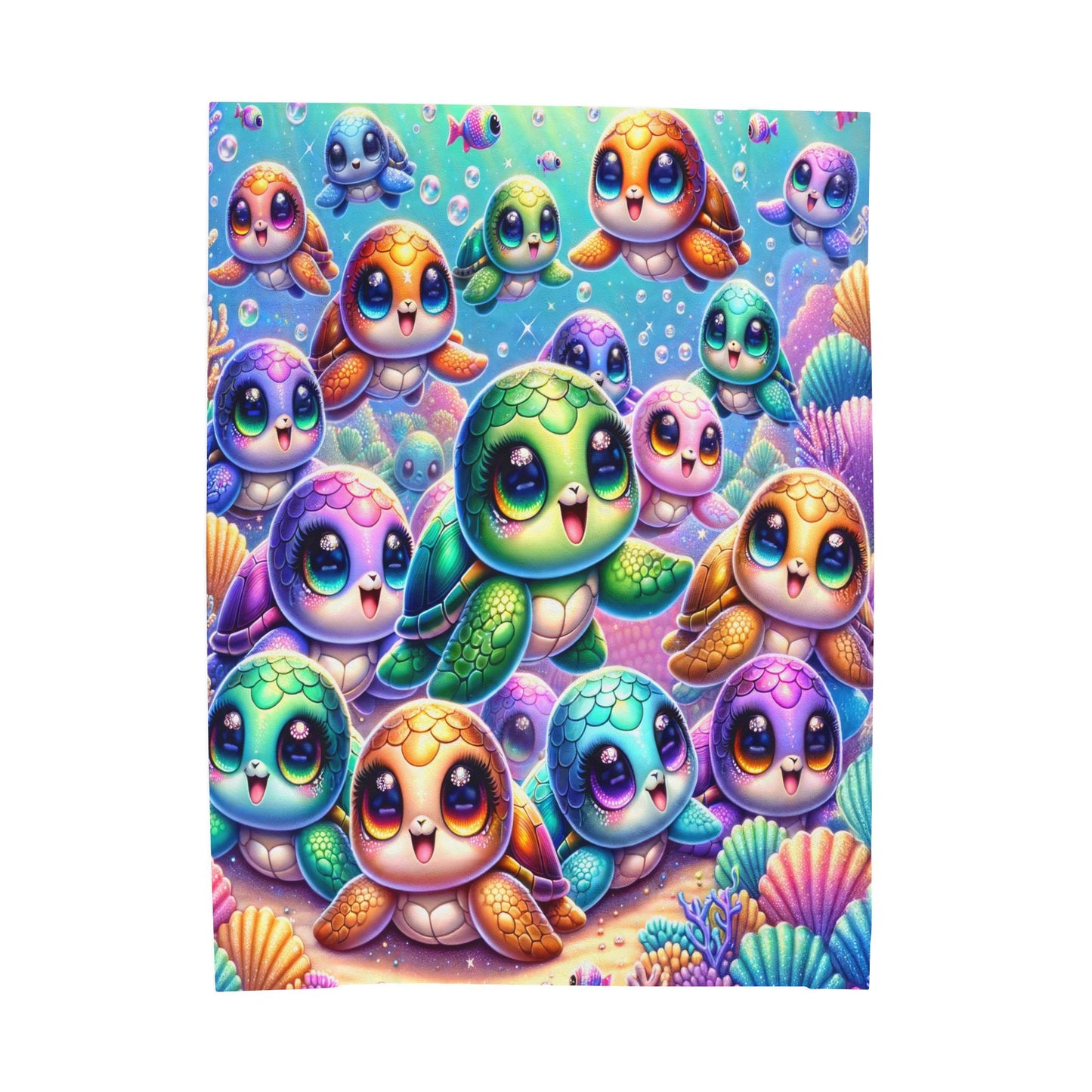 Cute Baby Sea Turtles Velveteen Plush Blanket 3 Sizes