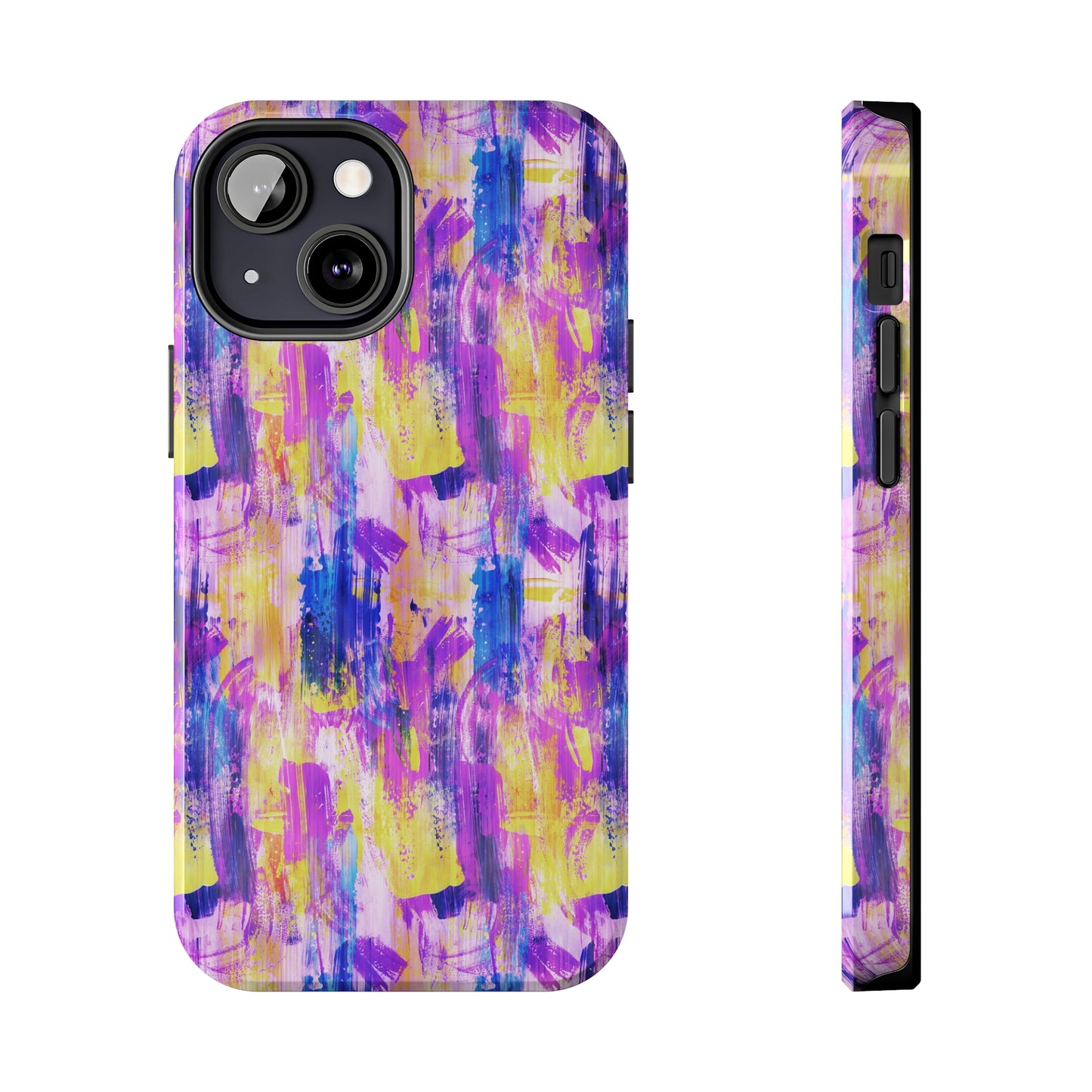 Pink & Yellow Spring Painted Abstract Iphone Tough Phone Case