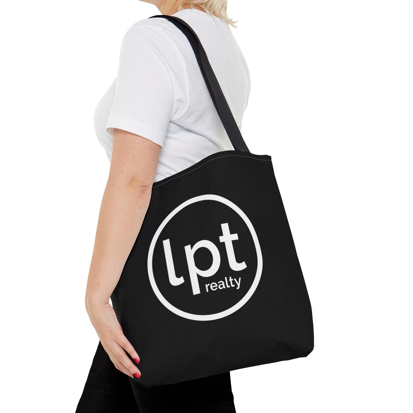 LPT Realty Logo White on Black - Canvas Tote 3 Sizes