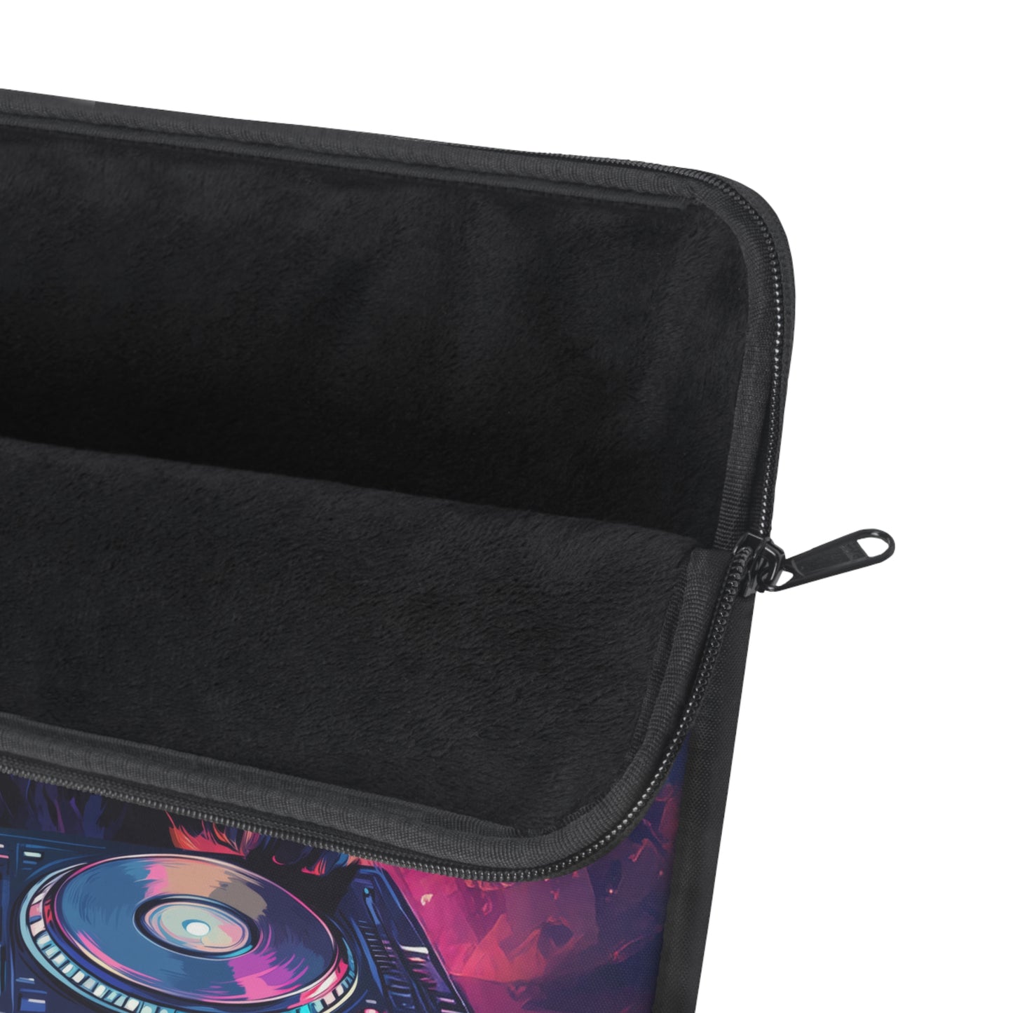 DJ Kitty Spinning Retro Beats  Laptop or Ipad Protective Sleeve 3 Sizes Available