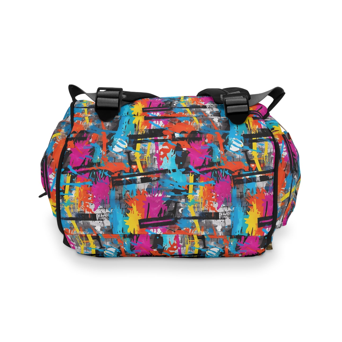 Vibrant Vandalism: Rainbow Graffiti Artistry Multifunctional Diaper Backpack