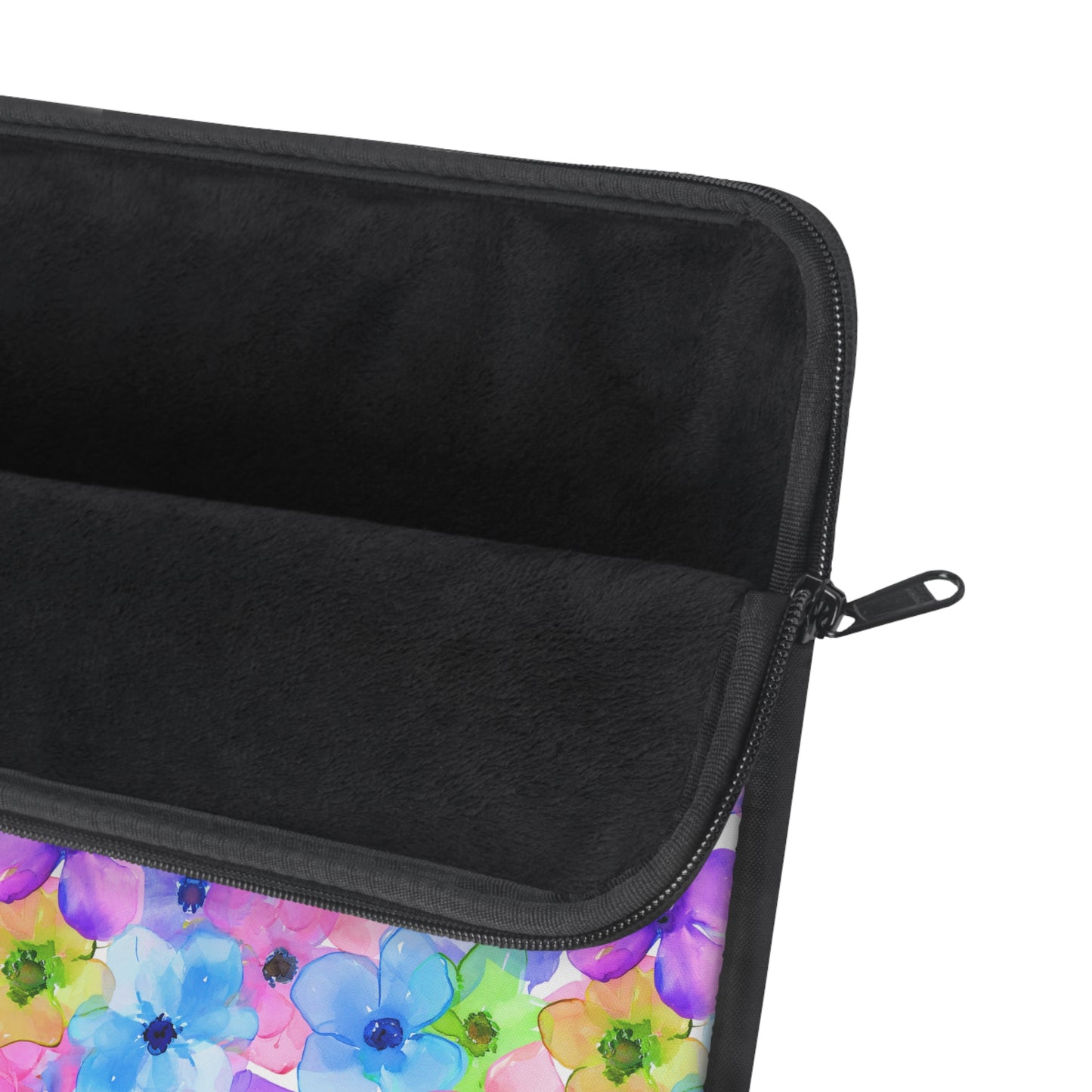 Prismatic Garden: Luminous Pink, Purple, and Blue Blossoms Laptop or Ipad Protective Sleeve 3 Sizes Available