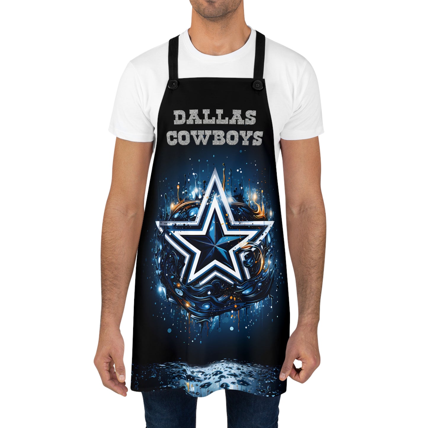 Dallas Cowboys Themed Design with Large Star - Kitchen Chef Apron