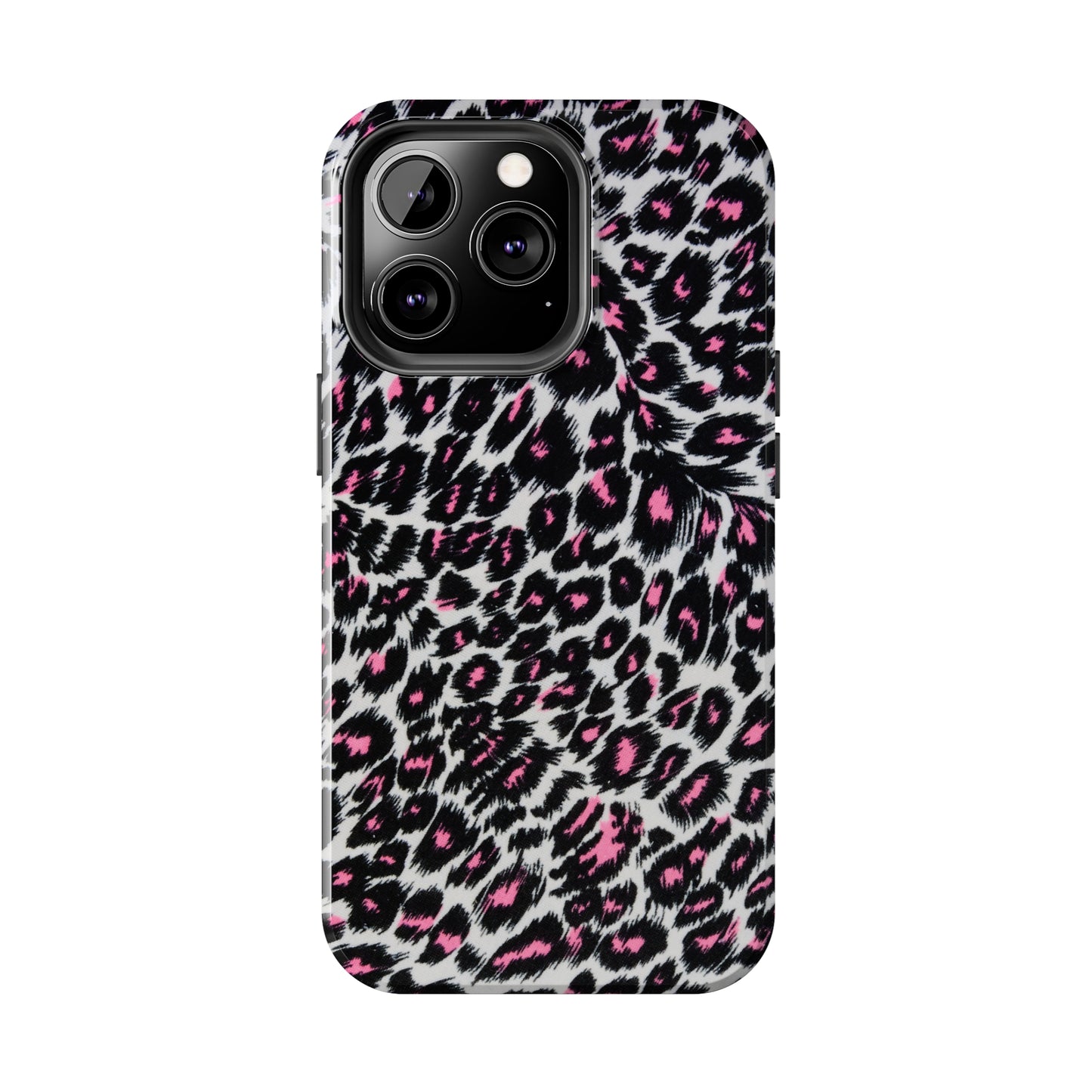 Fierce Femininity Pink and Black Leopard Print Iphone Tough Phone Case