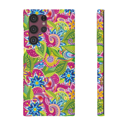 Vibrant Array of Abstract Flowers and Paisley in Rainbow Hues Samsung Slim Cases