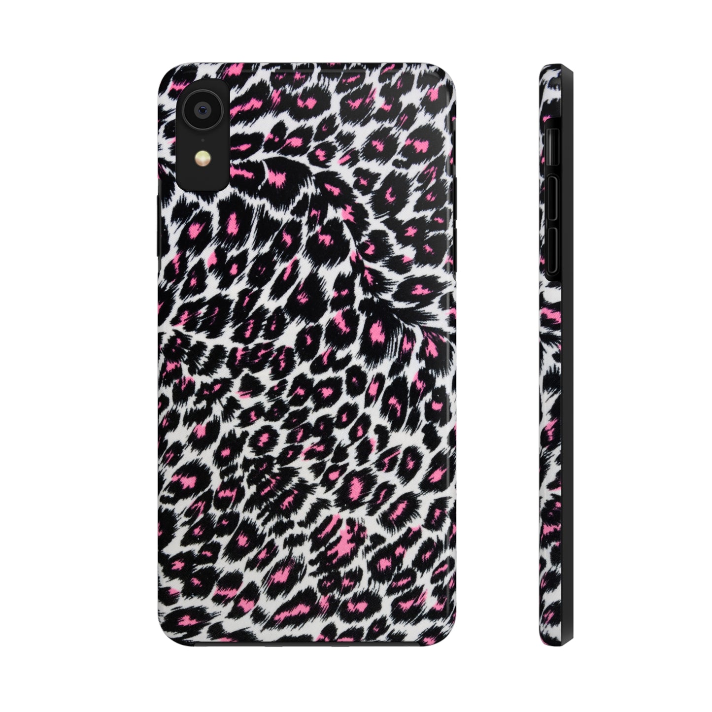 Fierce Femininity Pink and Black Leopard Print Iphone Tough Phone Case