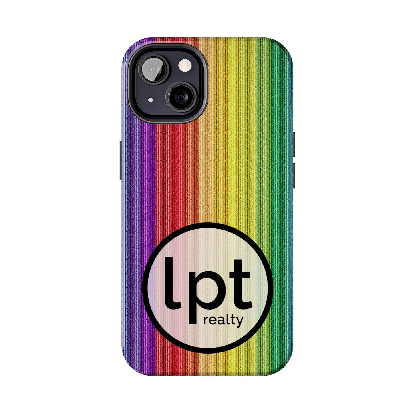 LPT Realty Logo -  Rainbow Stripe Design Iphone Tough Phone Case