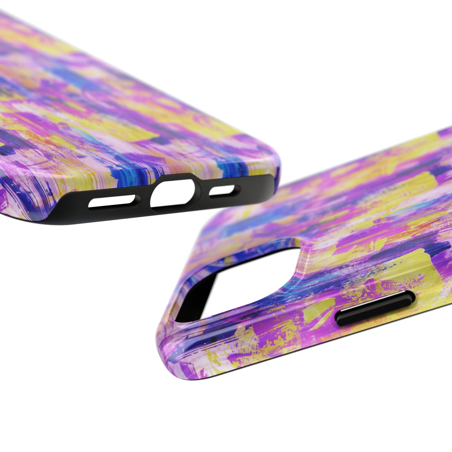 Pink & Yellow Spring Painted Abstract Iphone Tough Phone Case