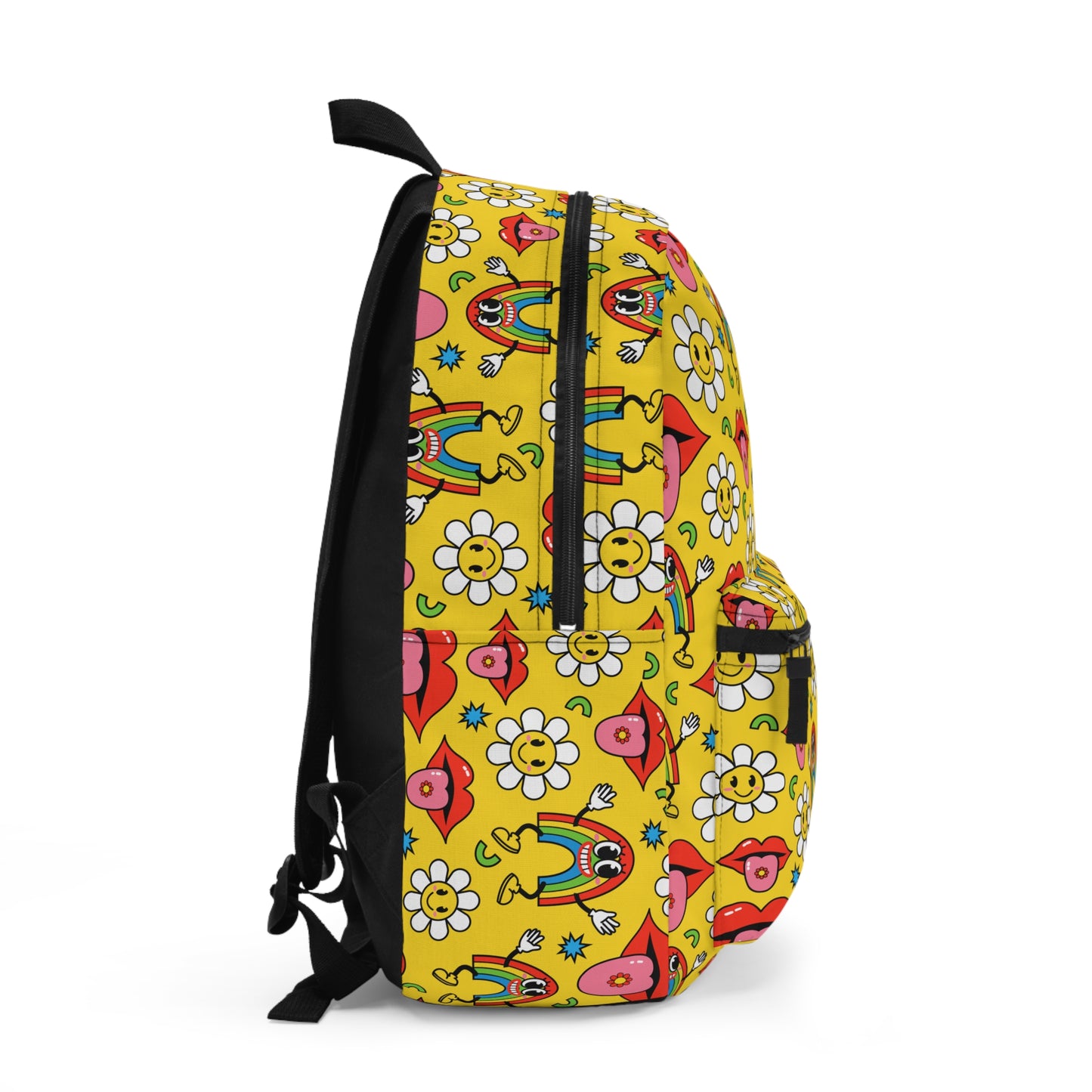 Groovy Nostalgia: Retro Rainbows, Lips, and Daisies Lightweight Backpack