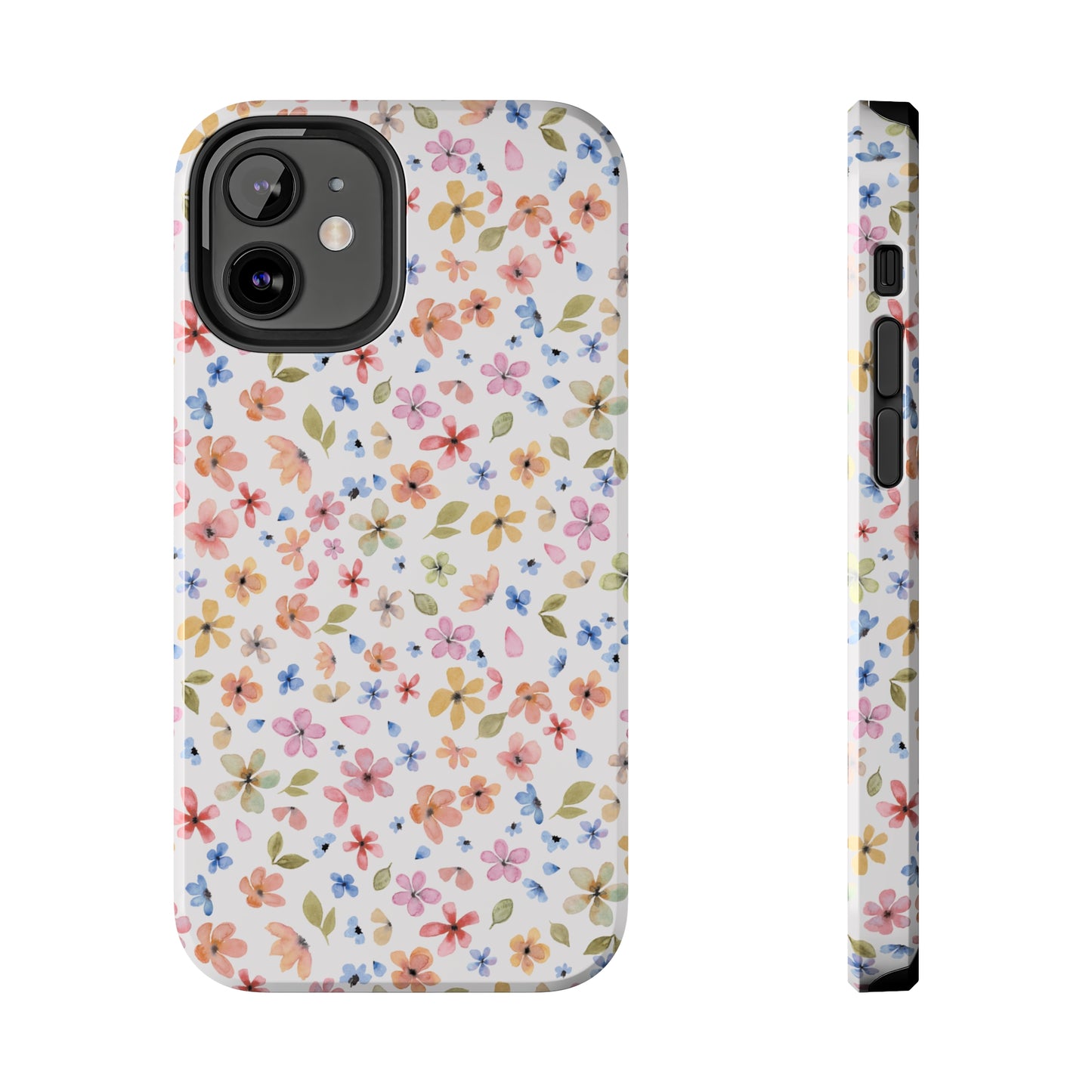 Tiny Pink, Yellow and Blue Flowers Iphone Tough Phone Case