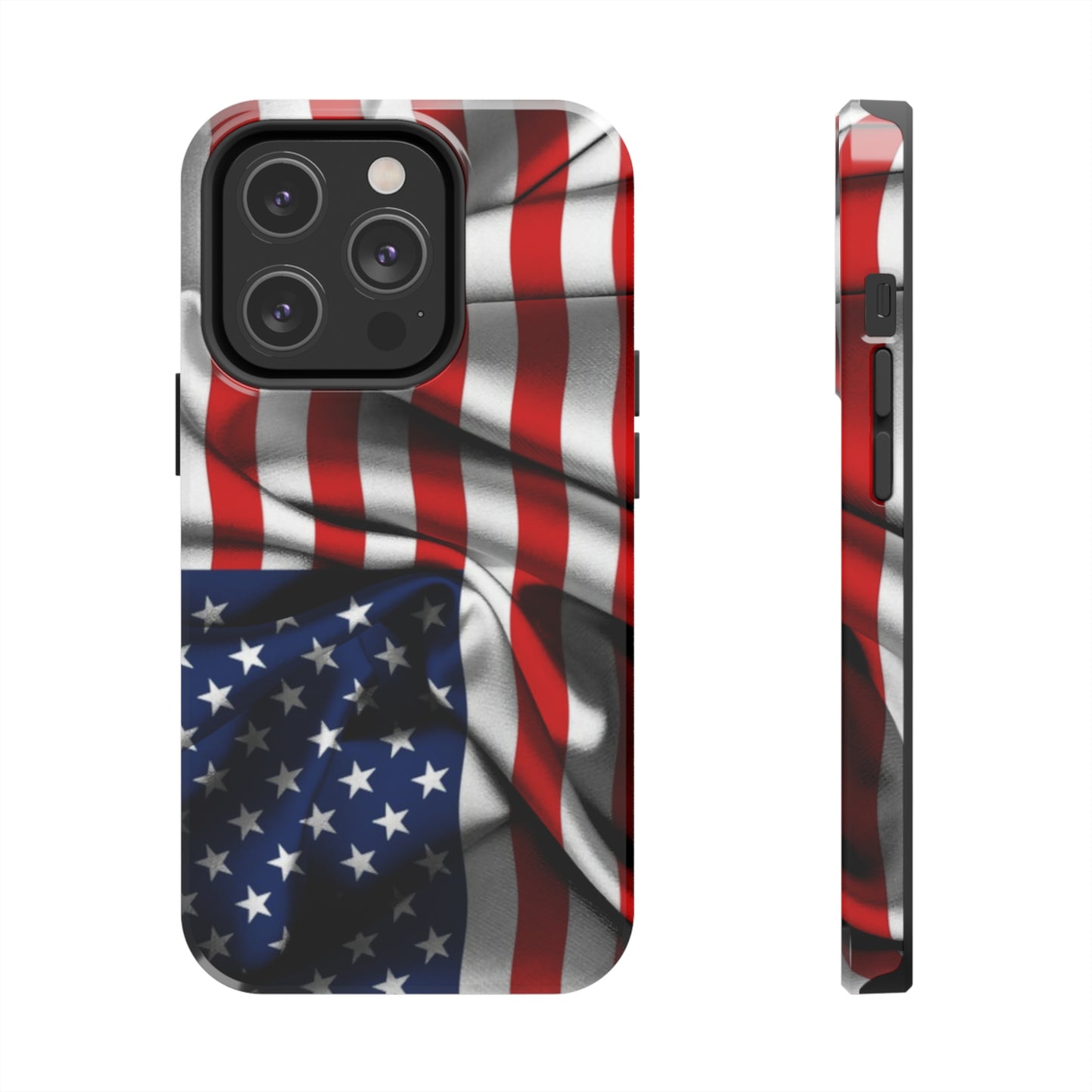 Proudly Unfurling: The American Flag Waves in Patriotic Splendor Iphone Tough Phone Case