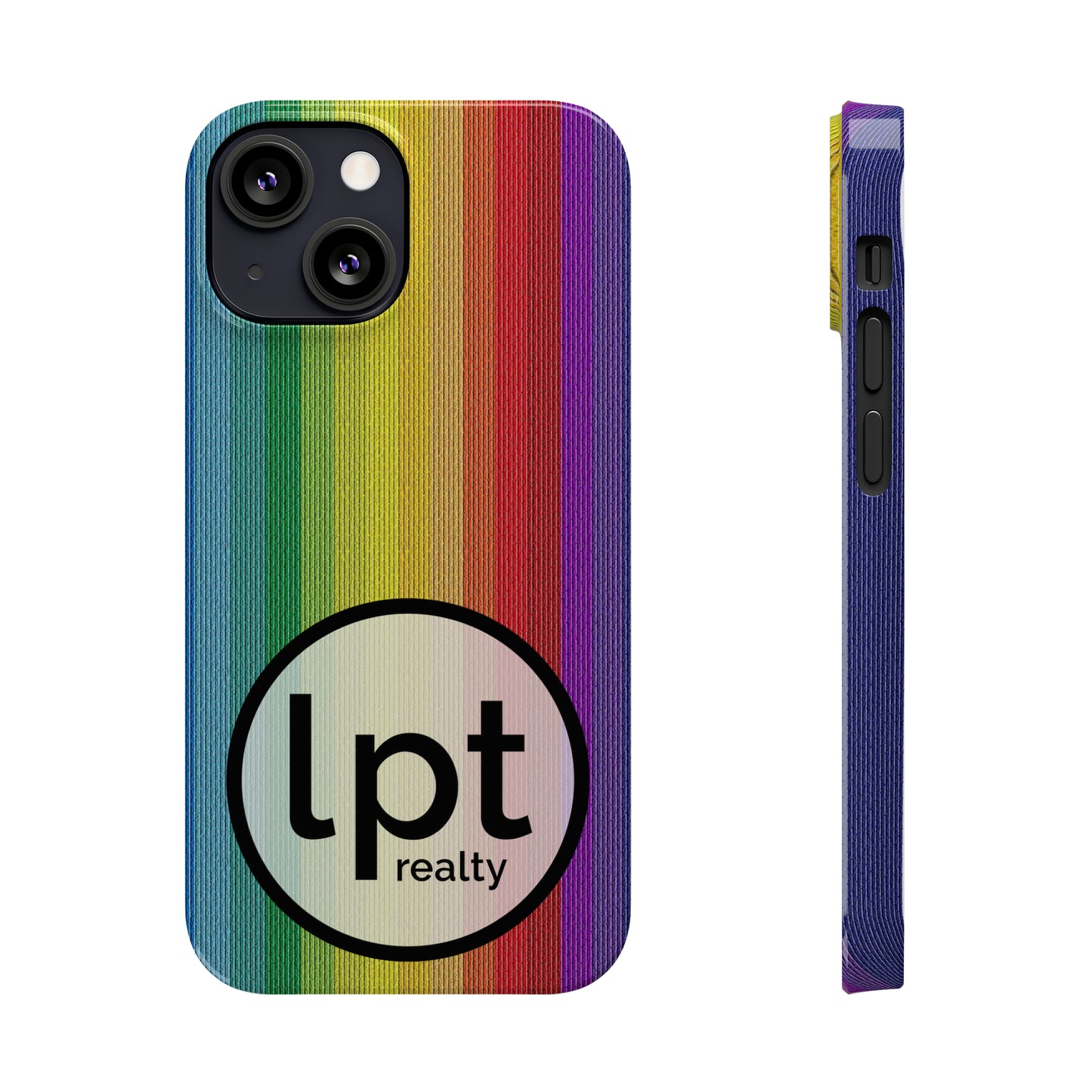 LPT Realty Logo -  Rainbow Stripe Design Iphone 15-12 Slim Phone Case