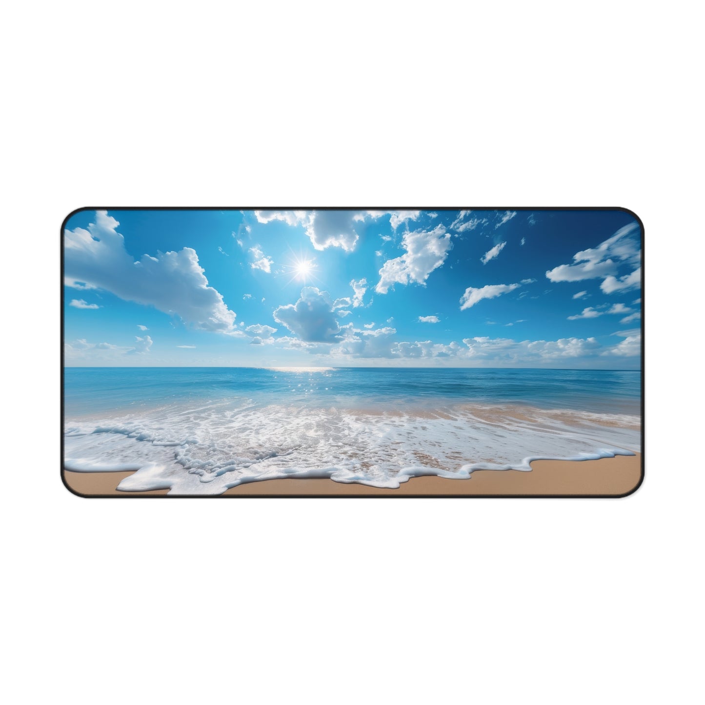 Tranquil Beachscape with Endless Blue Sky, Sparkling Ocean, and Golden Sand Extended Gaming Mouse Pad  Desk Mat  - 3 Sizes