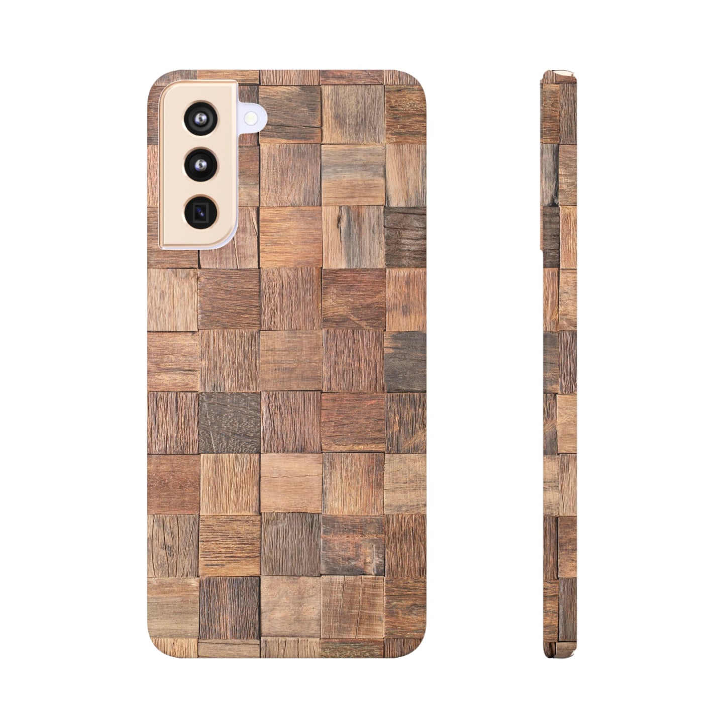 Organic Elegance Natural Woven Wood Design Design Samsung Slim Cases