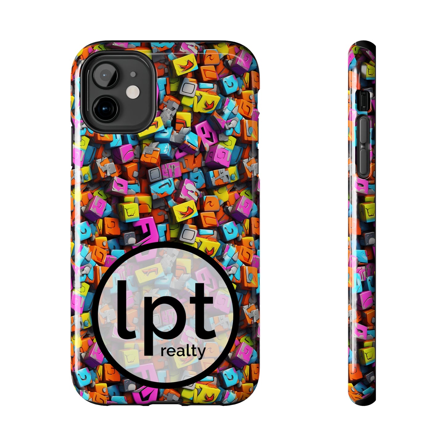 LPT Realty Logo -  3D Abstract Colorful Block Design Iphone Tough Phone Case