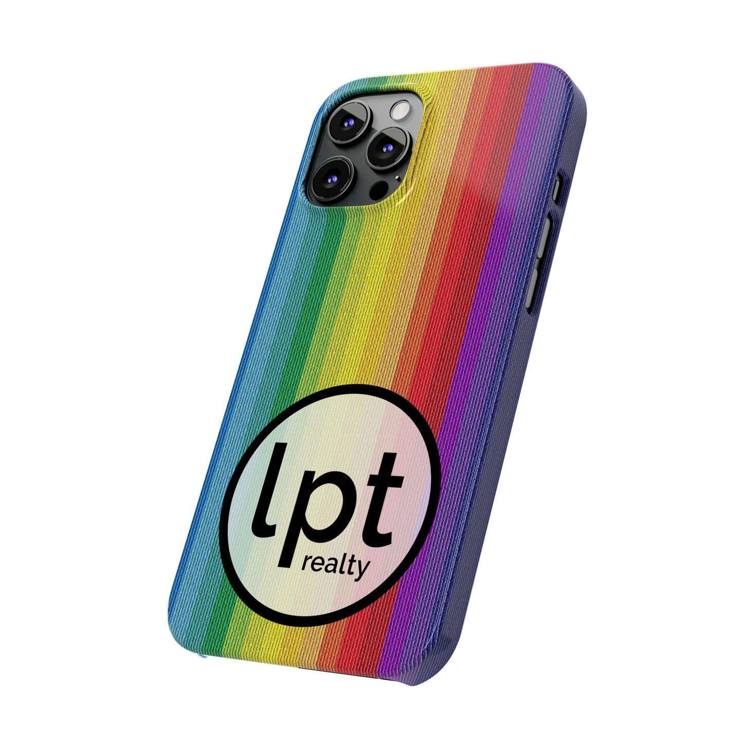 LPT Realty Logo -  Rainbow Stripe Design Iphone 15-12 Slim Phone Case